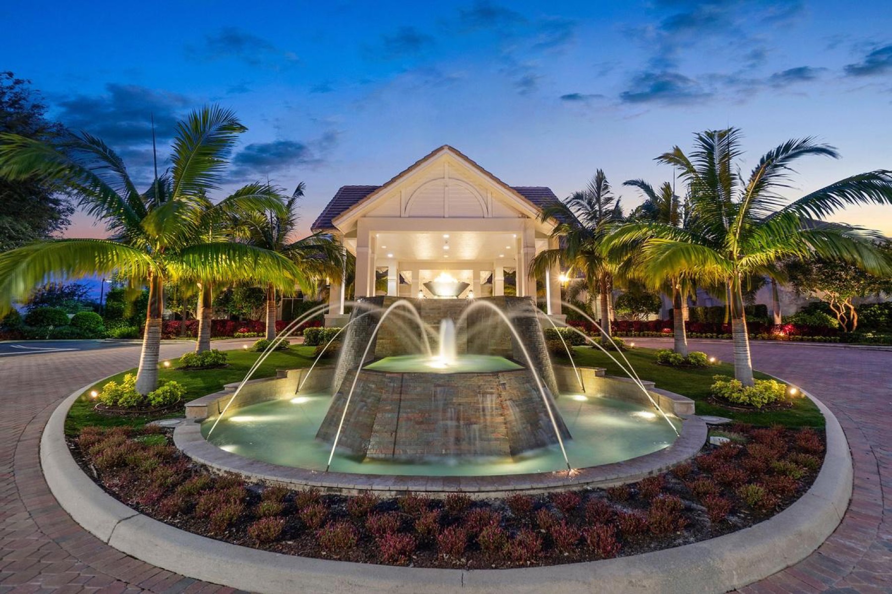 Entry fountain with jets — the kind of work
